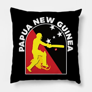 Papua New Guinea Cricket Batsman Papua New Guinea Flag Pillow