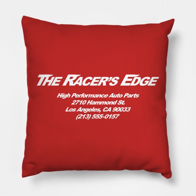 The Racer's Edge V1 (White) Pillow by TonieTee