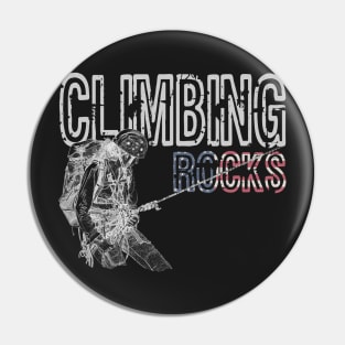 A Women Climbing Rocks Pin