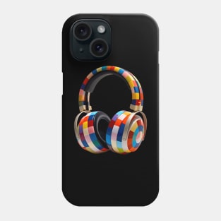 Headphones in a Multicoloured Music style Phone Case