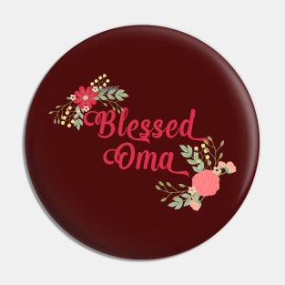 Blessed Oma Floral Christian Grandma Gift Pin