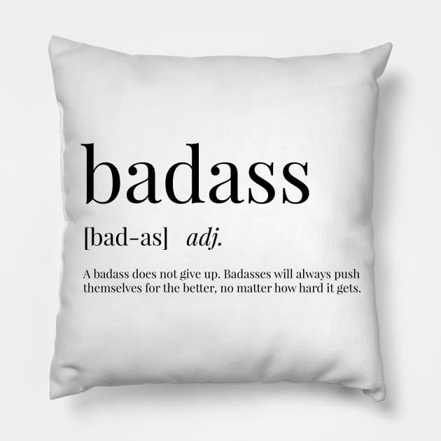 Badass Definition Pillow by definingprints