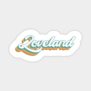 Loveland Colorado Ski Area Resort Retro Lettering Magnet