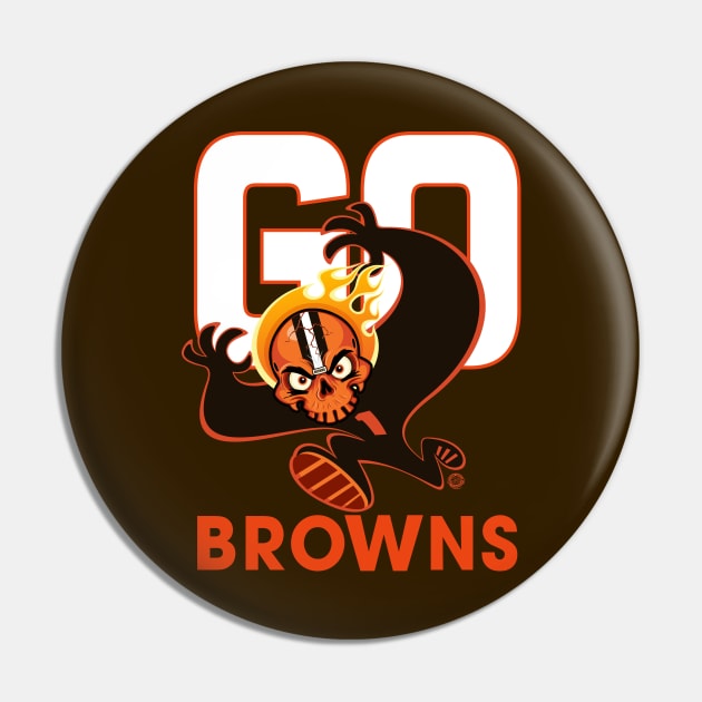 Go Browns! SkullyDawg Shadow Runner Logo Pin by Goin Ape Studios