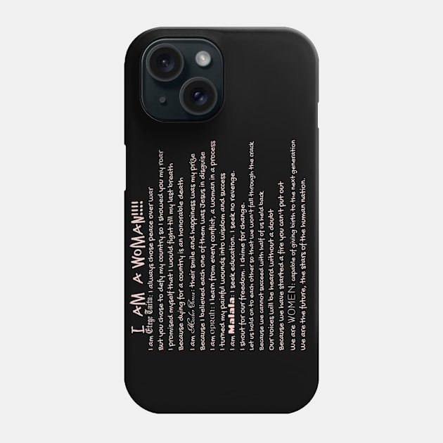 I am a woman poetry by BK Phone Case by BlackandGrey