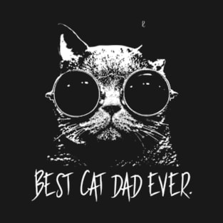 Best Cat Dad Ever Vintage Retro Cat Father Men T-Shirt