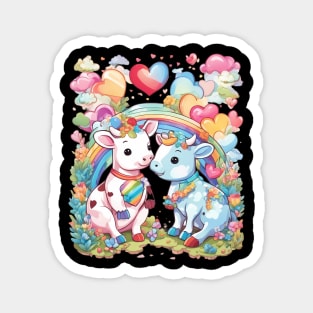 Rainbow Lover Cow Magnet