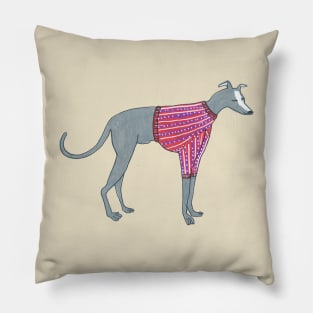 Greyhound In A Sweater Pillow