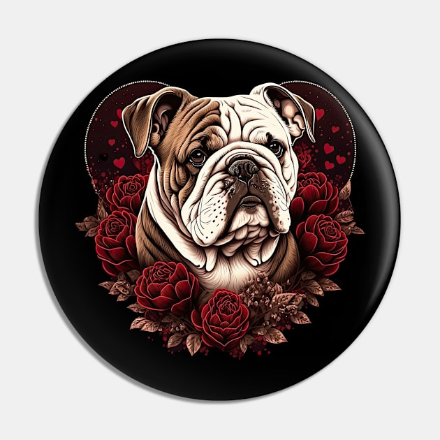 Valentine's Day Bulldog Pin by JayD World