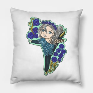 Yurii! on Ice - Viktor Flower Crown Pillow