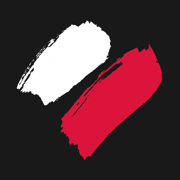 Poland Flag - Brush Painting Style by Nikokosmos