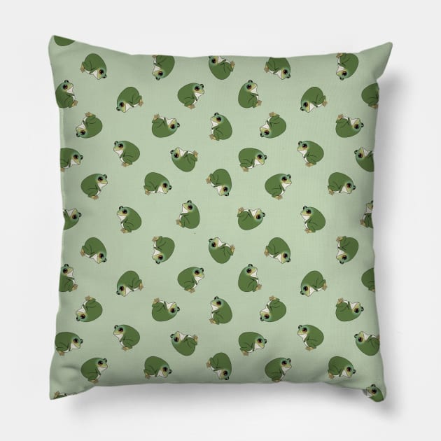 Chunky Frog Pattern Pillow by Velvet Earth