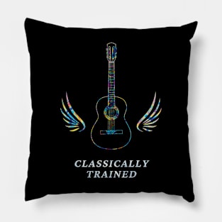 Classically Trained Classical Acoustic Guitar Outline Wings Pillow