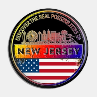 New Jersey Colored Design Pin