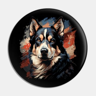 Patriotic Siberian Husky Pin