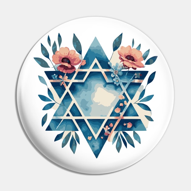 Israeli flag watercolor with flowers Pin by Mey Designs