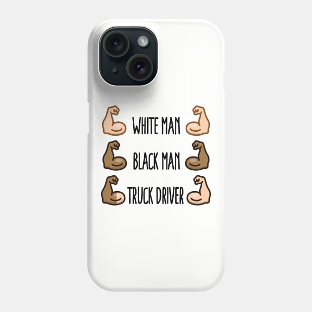 White man black man truck driver trucker truck bodybuilding (dark design) Phone Case by LaundryFactory