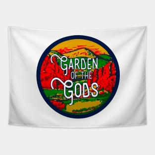 Garden of the Gods Vintage Travel Decal Tapestry