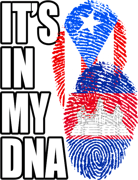 Cambodian And Puerto Rican Mix DNA Flag Heritage Gift Kids T-Shirt by Just Rep It!!