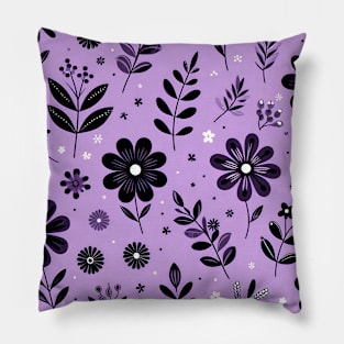 Purple Floral Pillow