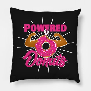 Funny Gym T-Shirt Powered by Donuts Pillow