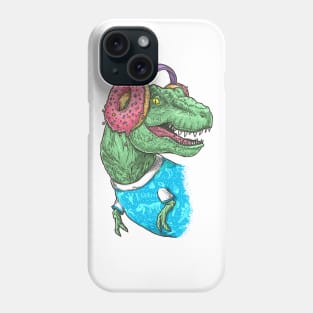 T-rex with headphones Phone Case