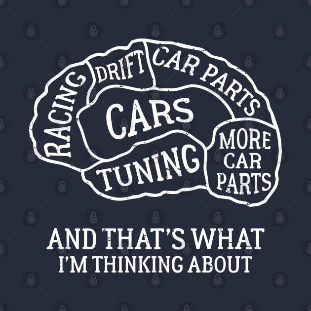 Brain Scan Cars Enthusiast Tuning Drift Racing Car Parts by TheBlackCatprints