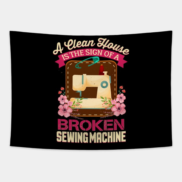 Funny Sewing Sewer Design Tapestry by Pummli