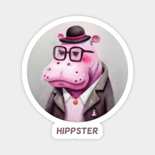 Hippster Hippo Hipster Magnet