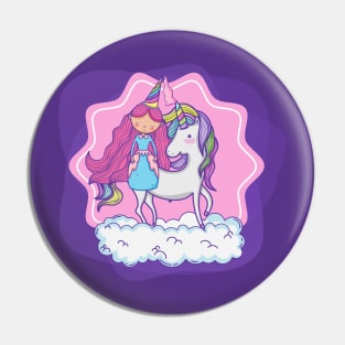 Little princess and unicorn Pin