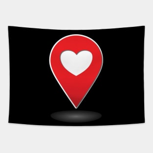 Heart Location Icon - dark background Tapestry
