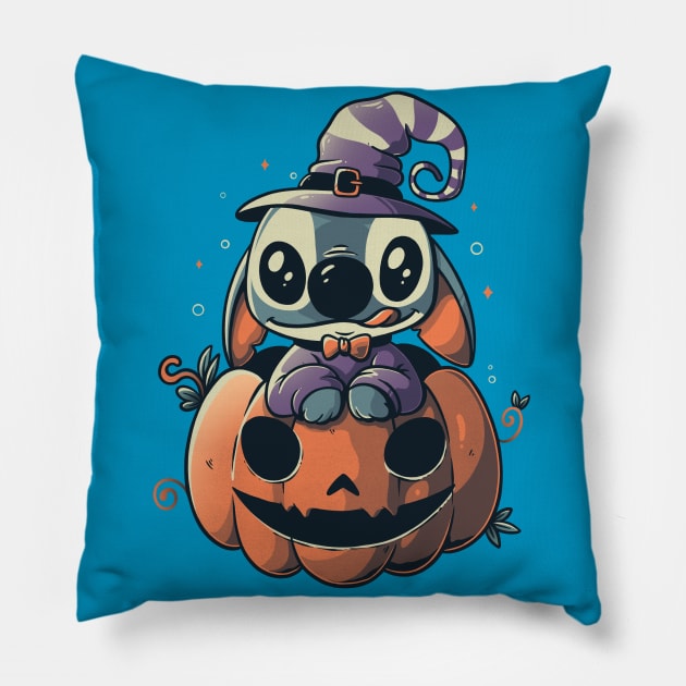 Ohana Pumpkin Funny Spooky Halloween Experiment - Light Pillow by eduely