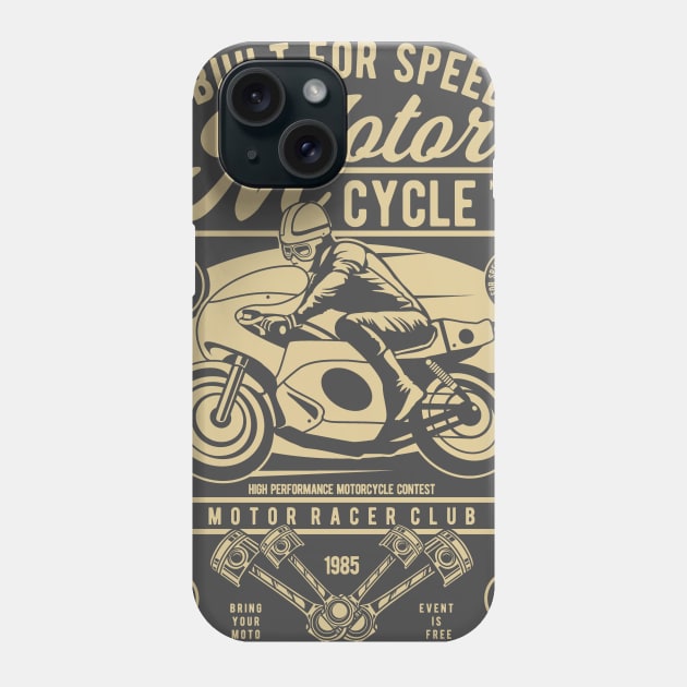 Built For Speed Motorcycle Phone Case by Wheezing Clothes