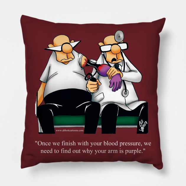 Funny Spectickles Blood Pressure Medical Cartoon Humor Pillow by abbottcartoons