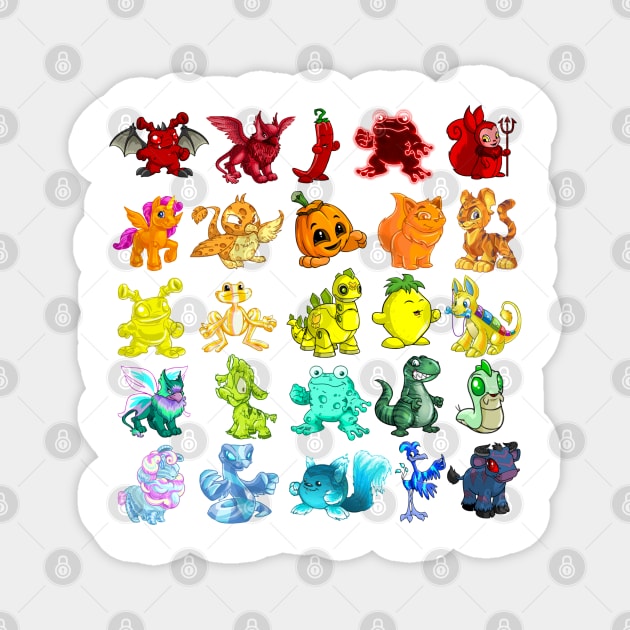 A Rainbow of Neopets Magnet by Curious Sausage