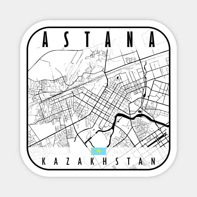 Astana Map Kazakhstan Magnet by ArtisticParadigms