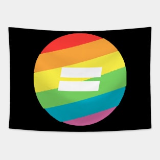 Equal rights rainbow circle Tapestry