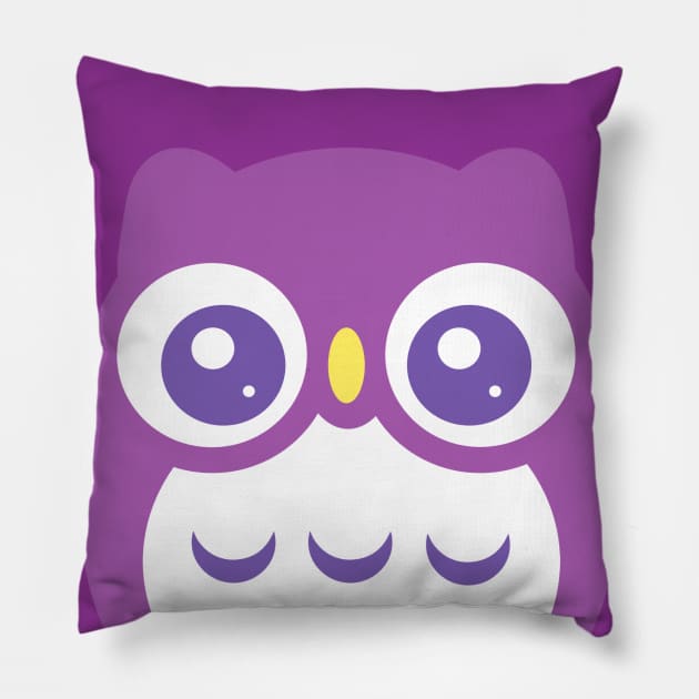 Purple Violet Cute baby Owl Pillow by ClaudiaRinaldi