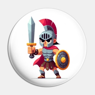 Gladiator Illustration Pin