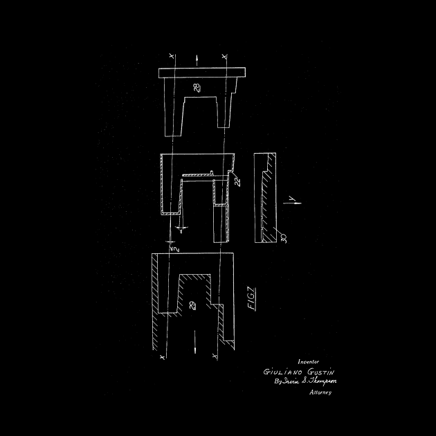 Casing for Sewing Machine Vintage Patent Hand Drawing by TheYoungDesigns