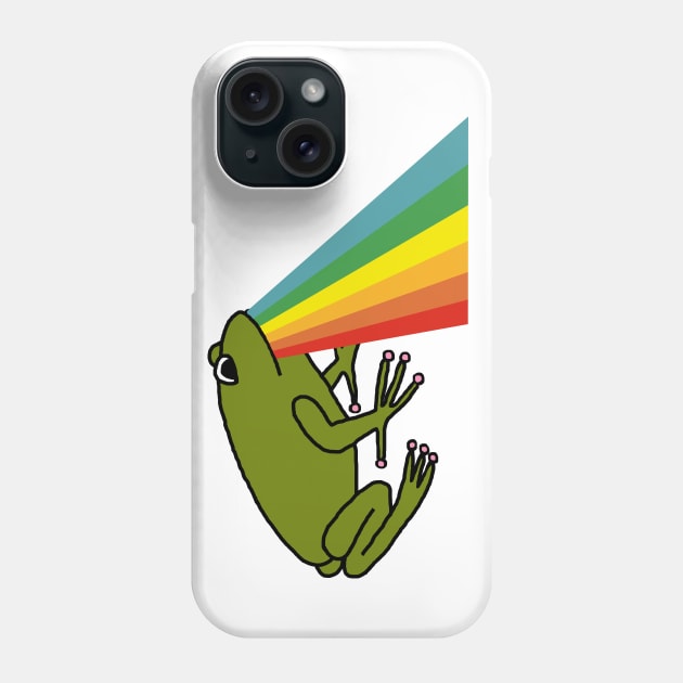 Animals with Rainbow Puke Green Frog Phone Case by ellenhenryart