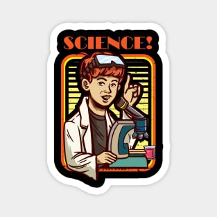 Science! Young Scientist with Microscope Magnet