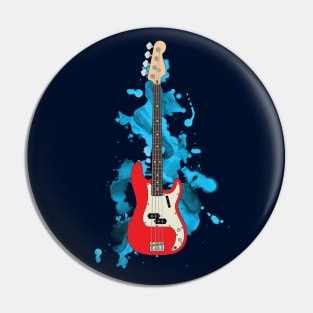 P-style Bass Guitar Fiesta Red Color Pin