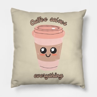 Coffee Solves Everything Pillow