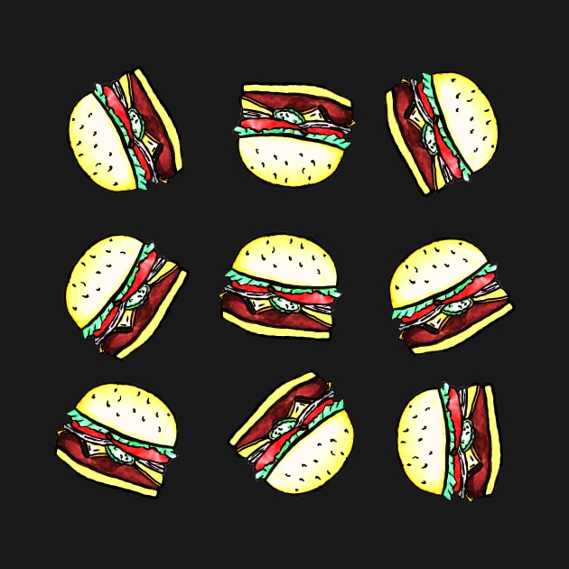 Burgers Everywhere. Pattern by Dbaudrillier