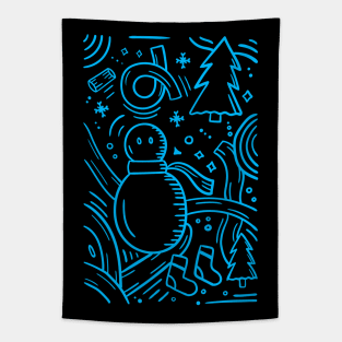 Snowman winter Tapestry