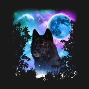 Black Wolf MidNight Forest T-Shirt