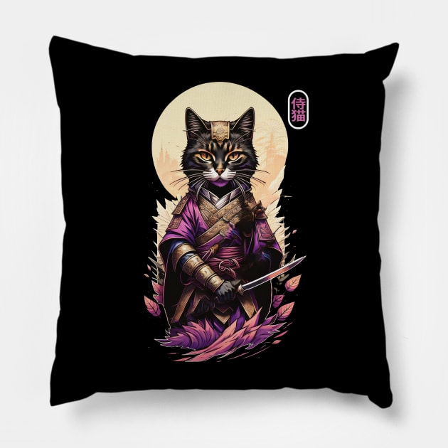 Samurai Cat Pillow by DeathAnarchy