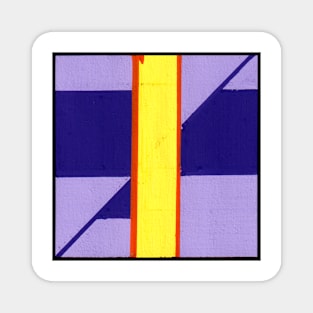 Purple Yellow Lightning Geometric Abstract Acrylic Painting Magnet