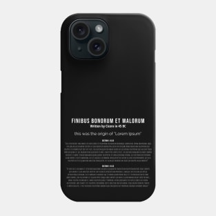 Lorem Ipsum Origin white Phone Case